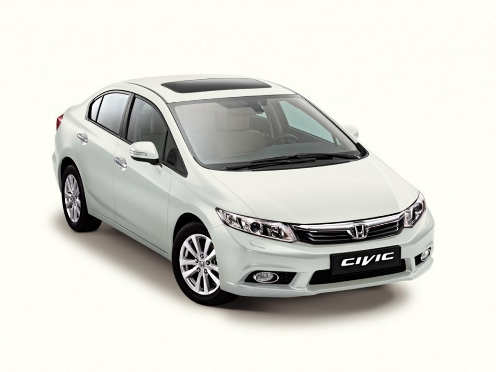 Коврики ЭВА "EVA ромб" для Honda Civic (седан / FB) 2012 - 2015, серые, 3шт.